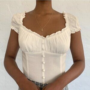 Reformation Bev Top ivory size US 2 BNWT
